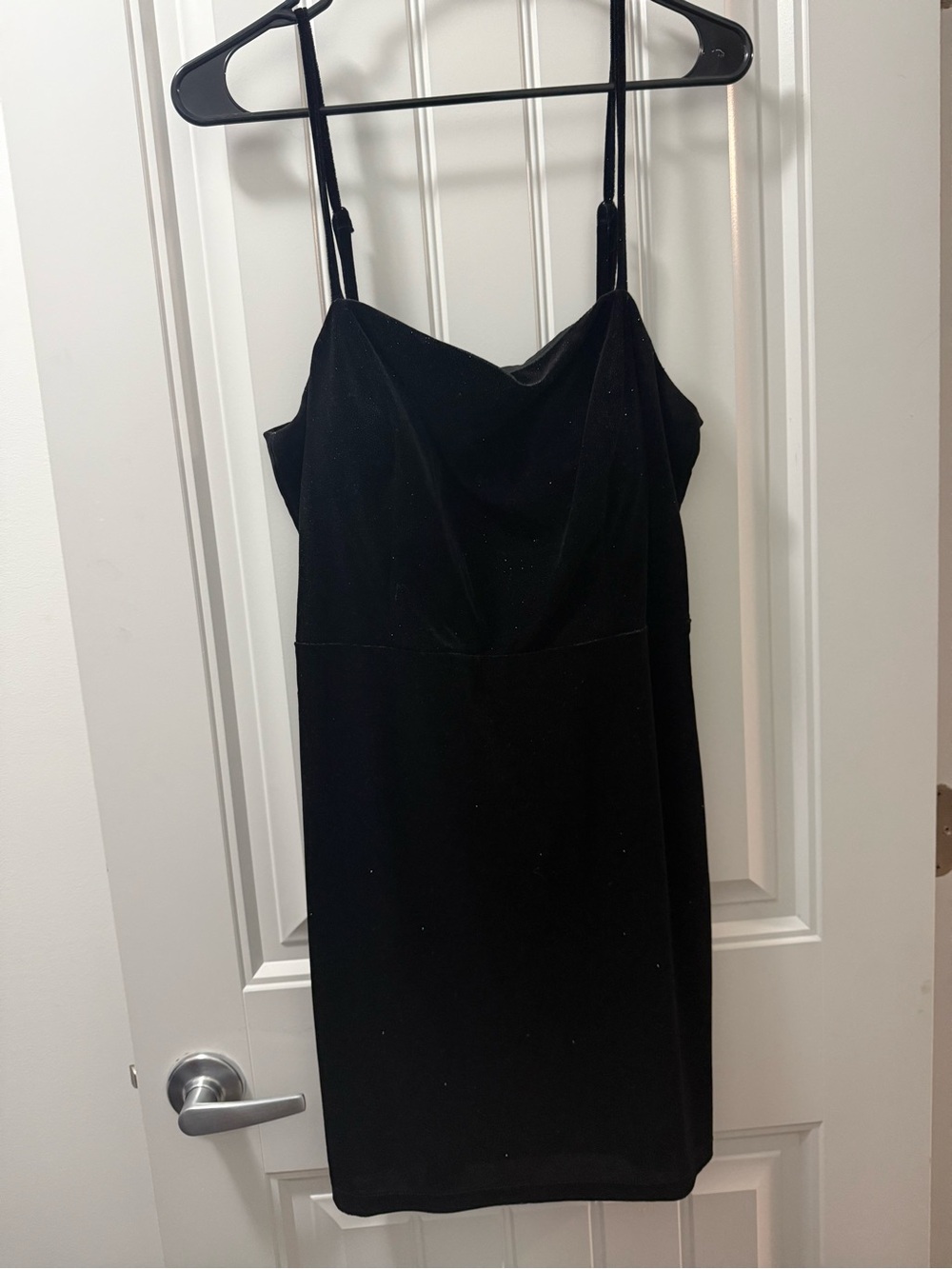 Black Spaghetti-Strap Neck Dress